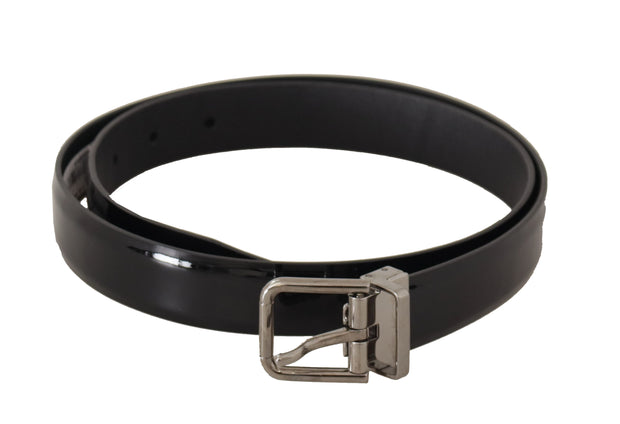 Elegant Black Leather Belt with Metal Buckle Dolce & Gabbana