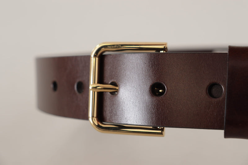 Elegant Black Leather Belt with Metal Buckle Dolce & Gabbana