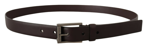 Elegant Dark Brown Leather Belt Dolce & Gabbana