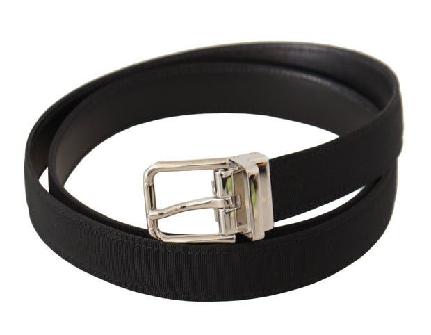 Elegant Black Canvas and Leather Belt Dolce & Gabbana