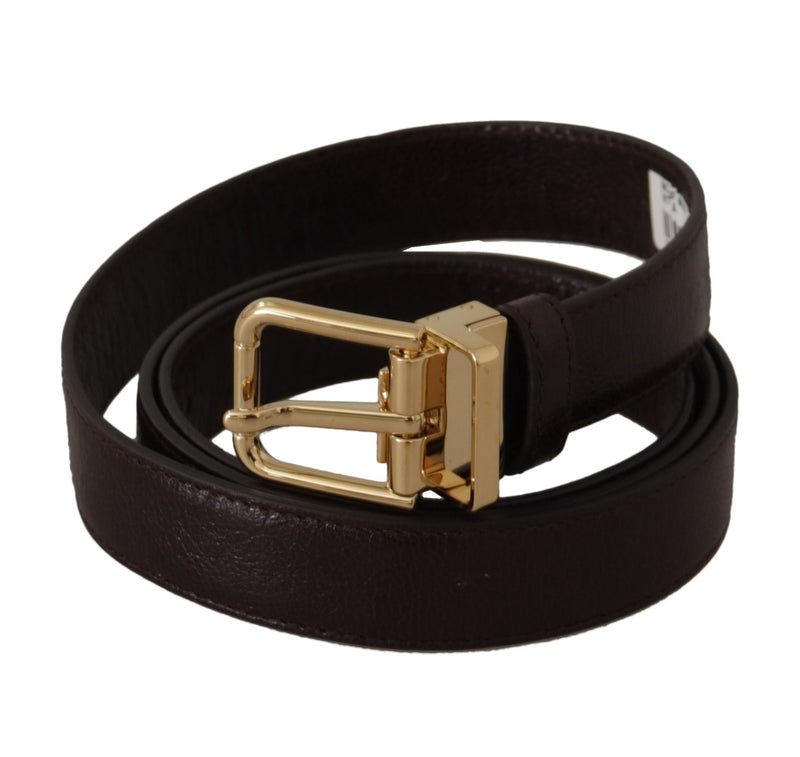 Elegant Leather Belt with Metal Buckle Dolce & Gabbana