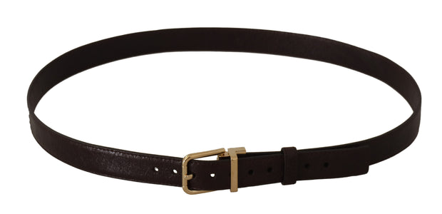 Elegant Leather Belt with Metal Buckle Dolce & Gabbana