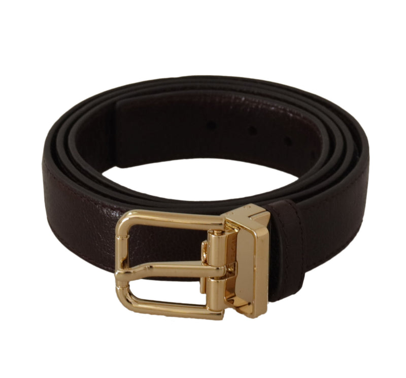 Elegant Leather Belt with Metal Buckle Dolce & Gabbana