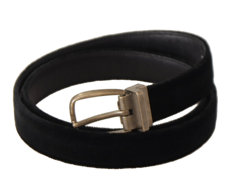 Elegant Black Leather Designer Belt Dolce & Gabbana