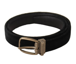 Elegant Black Leather Designer Belt Dolce & Gabbana