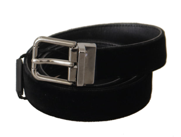 Elegant Black Cotton-Leather D&G Belt Dolce & Gabbana