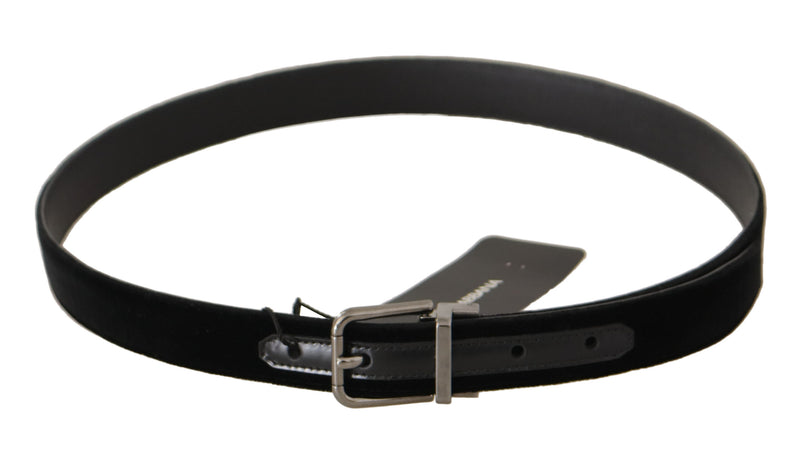 Elegant Black Cotton-Leather D&G Belt Dolce & Gabbana