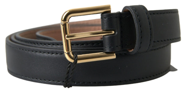 Elegant Italian Leather Belt with Metal Buckle Dolce & Gabbana