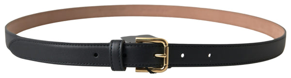 Elegant Italian Leather Belt with Metal Buckle Dolce & Gabbana