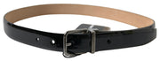 Elegant Black Leather Belt with Metal Buckle Dolce & Gabbana