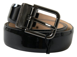 Elegant Black Leather Belt with Metal Buckle Dolce & Gabbana