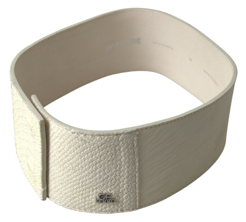 Chic Off White Snap Button Fashion Belt GF Ferre