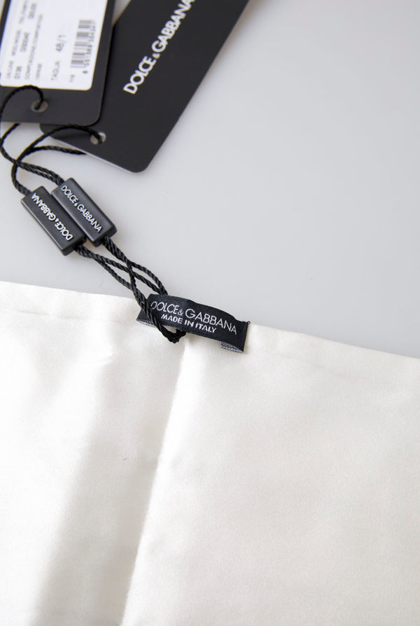 White Men Wide Waist Silk Belt Cummerbund Dolce & Gabbana