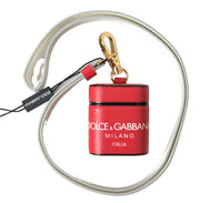 Elegant Red Leather Airpods Case Dolce & Gabbana