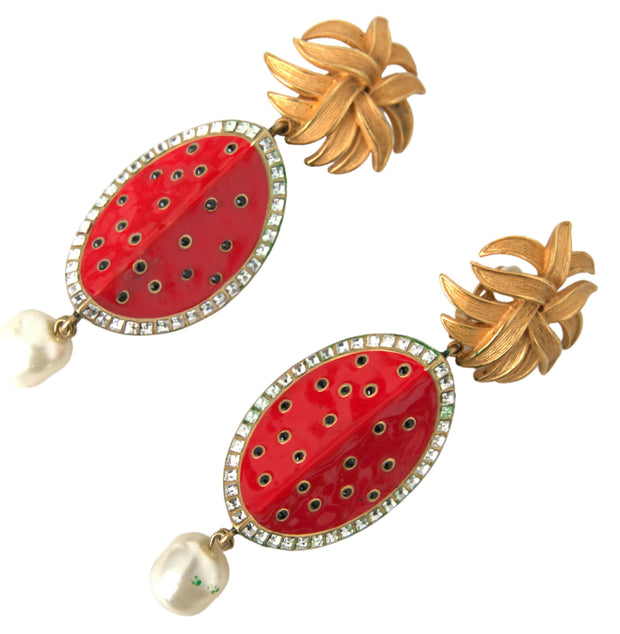 Radiant Red Watermelon Clip-On Earrings Dolce & Gabbana