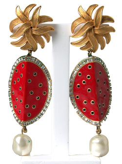 Radiant Red Watermelon Clip-On Earrings Dolce & Gabbana