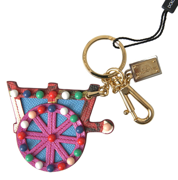 Elegant Multicolor Keychain with Gold Accents Dolce & Gabbana