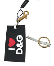 Chic Black and Gold Designer Keychain Dolce & Gabbana