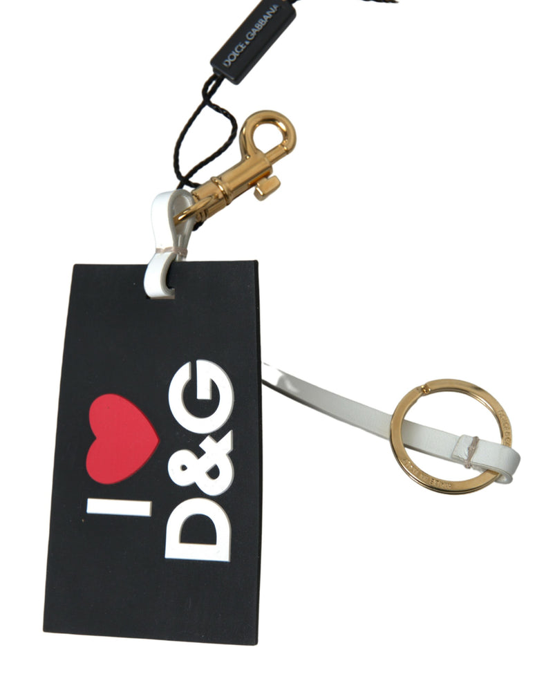 Chic Black and Gold Designer Keychain Dolce & Gabbana