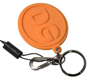 Chic Orange & Gold Keychain Accessory Dolce & Gabbana