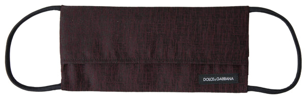 Maroon Pleated Elastic Ear Strap Face Mask Dolce & Gabbana