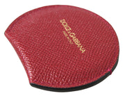 Chic Red Leather Hand Mirror Holder Dolce & Gabbana