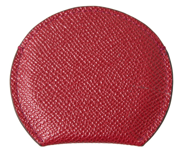 Chic Red Leather Hand Mirror Holder Dolce & Gabbana