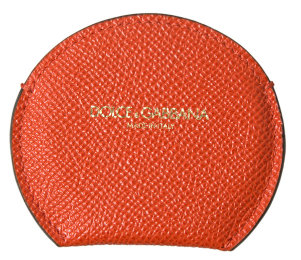 Elegant Orange Calfskin Mirror Holder Dolce & Gabbana