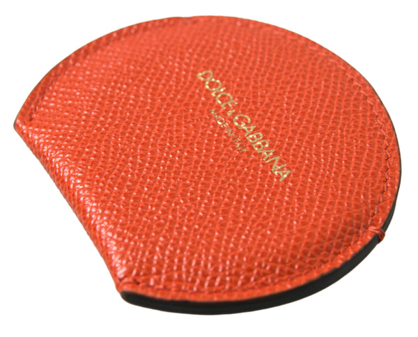 Elegant Orange Calfskin Mirror Holder Dolce & Gabbana