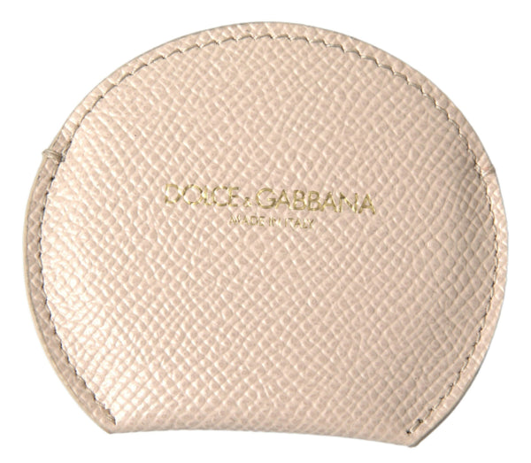 Elegant Calfskin Leather Hand Mirror Holder Dolce & Gabbana
