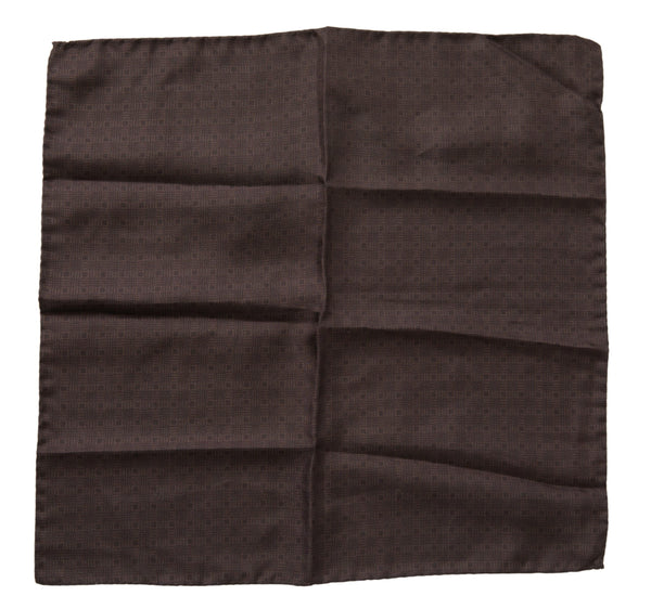 Brown Patterned Silk Square Handkerchief Scarf Dolce & Gabbana
