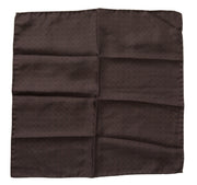 Elegant Silk Men's Square Scarf in Rich Brown Dolce & Gabbana