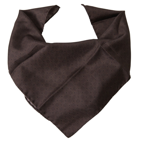Brown Patterned Silk Square Handkerchief Scarf Dolce & Gabbana