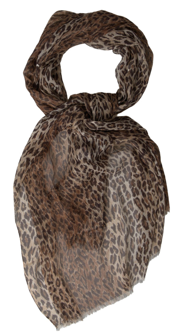 Elegant Silk Neck Wrap Scarf in Luxurious Brown Dolce & Gabbana