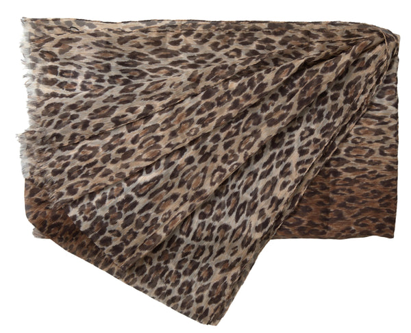 Elegant Silk Neck Wrap Scarf in Luxurious Brown Dolce & Gabbana