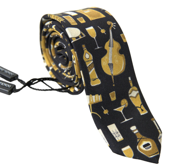 Exclusive Silk Tie with Musical Print Dolce & Gabbana