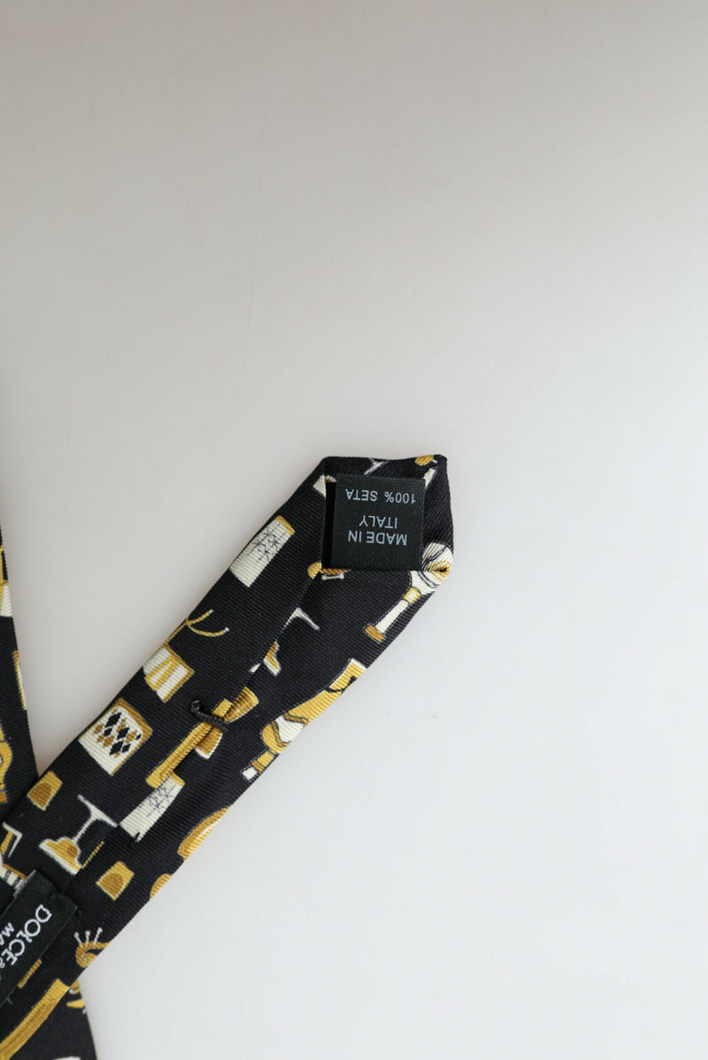 Exclusive Silk Tie with Musical Print Dolce & Gabbana