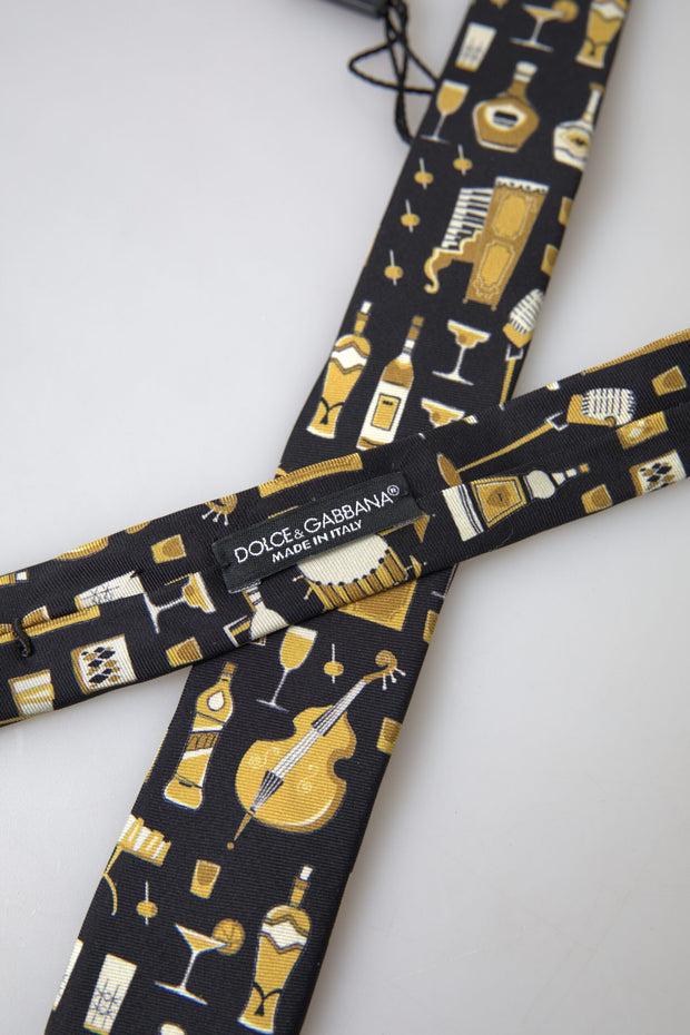 Exclusive Silk Tie with Musical Print Dolce & Gabbana