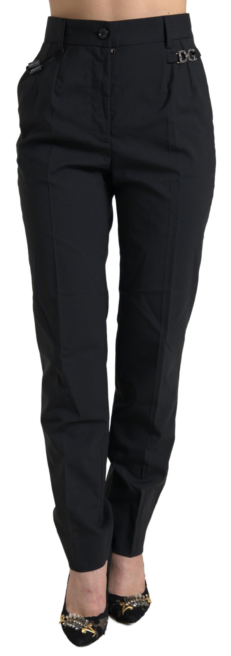 Elegant High-Waist Tapered Wool Pants Dolce & Gabbana