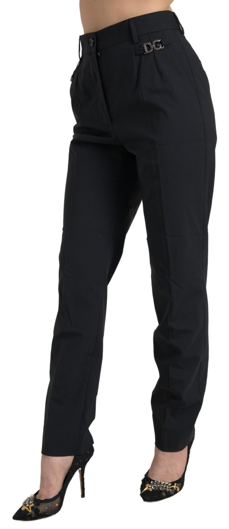 Elegant High-Waist Tapered Wool Pants Dolce & Gabbana