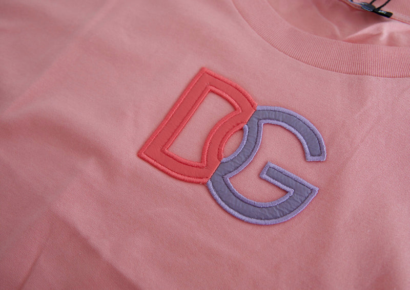 Pink Cotton DG Logo Crew Neck Tank T-shirt Dolce & Gabbana