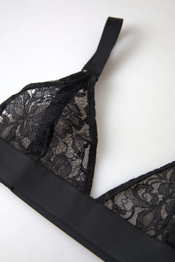 Elegant Floral Lace Stretch Balconcino Bra Dolce & Gabbana