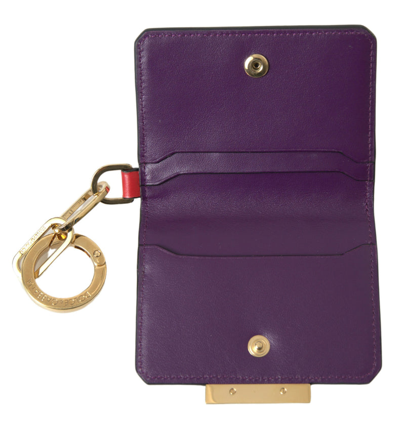 Purple Leather French Flap Wallet Dolce & Gabbana