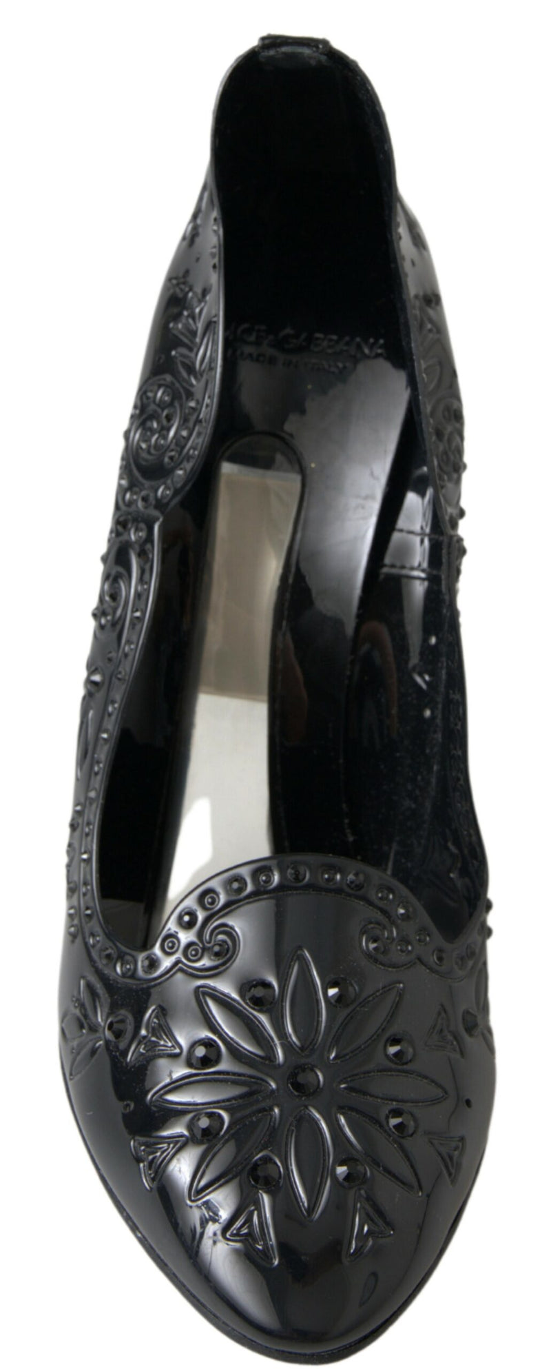 Elegant Black Crystal Cinderella Pumps Dolce & Gabbana