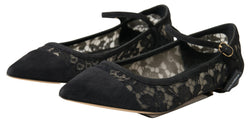 Elegant Black Lace Flats Dolce & Gabbana