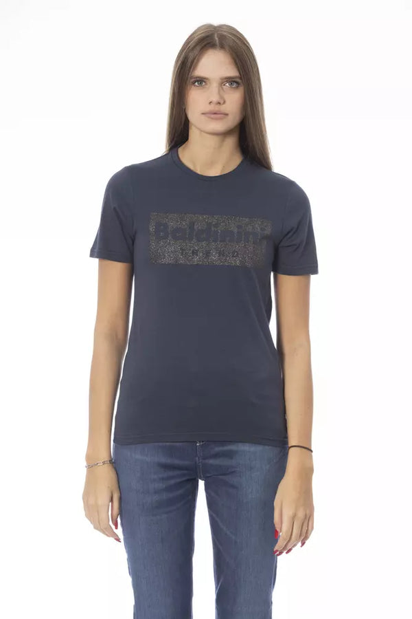 Blue Cotton Women T-Shirt Baldinini Trend