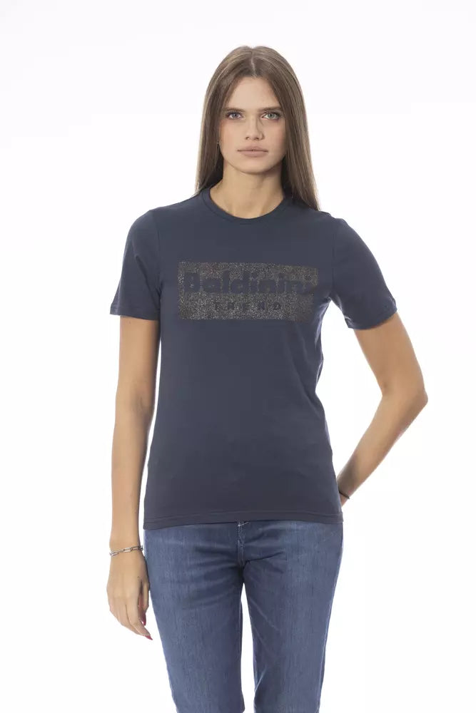 Blue Cotton Women T-Shirt Baldinini Trend