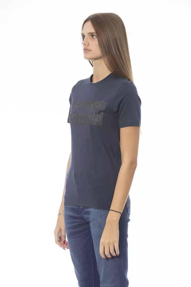 Blue Cotton Women T-Shirt Baldinini Trend