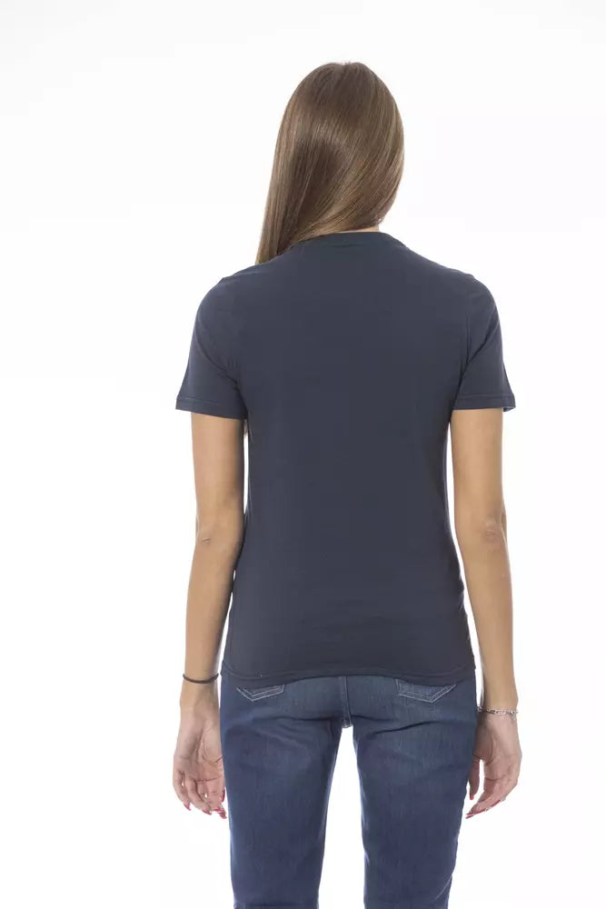 Blue Cotton Women T-Shirt Baldinini Trend