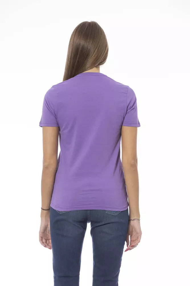 Purple Cotton Women T-Shirt Baldinini Trend